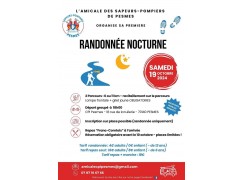 RANDONNEE NOCTURNE DES SAPEURS POMPIERS DE PESMES LE SAMEDI 19 OCTOBRE 2024