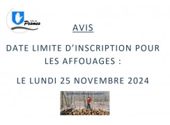 INSCRIPTIONS AFFOUAGE 2024-2025