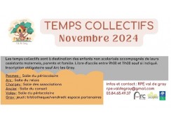 CALENDRIER DES TEMPS COLLECTIFS - RELAIS PETITE ENFANCE