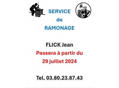 SERVICE DE RAMONAGE ..... A PARTIR DU 29 JUILLET 2024