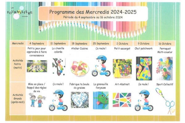 PROGRAMME DES MERCREDIS 2024-2025