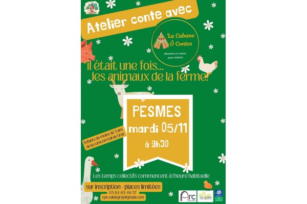 ATELIER CONTE POUR LES ENFANTS DE - DE 3 ANS  LE 05 NOVEMBRE