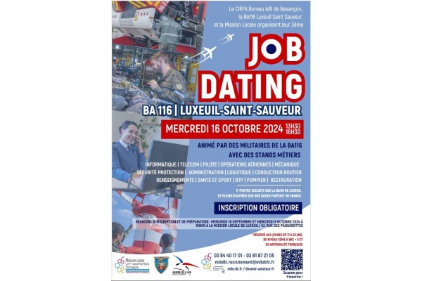 JOB DATING BA116 - MERCREDI 16 OCTOBRE 2024