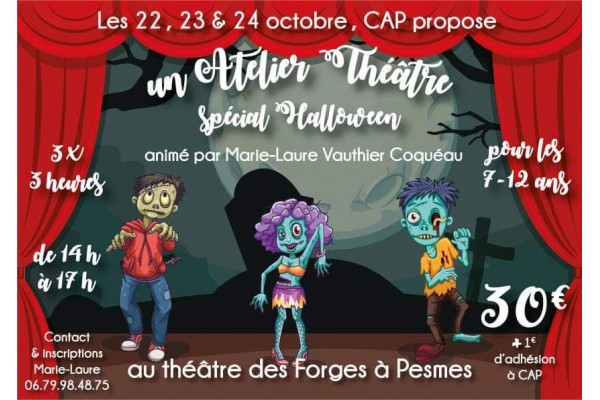 ATELIER THEATRE AVEC MARIE-LAURE DU 22 AU 24 OCTOBRE AU THEATRE DES FORGES