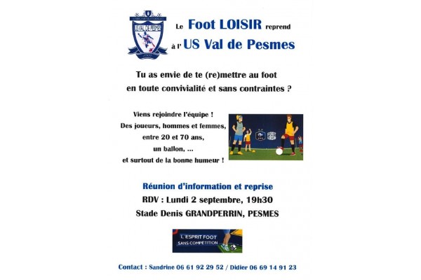 LE FOOT LOISIR REPREND A L'US VAL DE PESMES